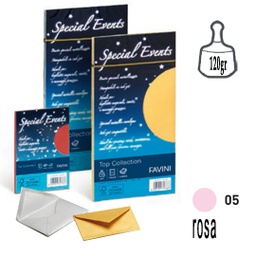 [53523] 10 buste SPECIAL EVENTS METAL 120gr 110x220mm rosa FAVINI