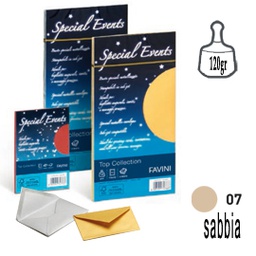 [80091] 10 buste SPECIAL EVENTS METAL 120gr 110x220mm sabbia FAVINI