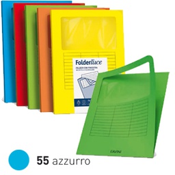 [35491] 10 cartelline SIGNO con finestra 140gr 22x31cm azzurro FAVINI