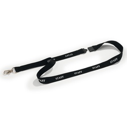 [90055] 10 Cordoncini portabadge nero stampa STAFF Durable