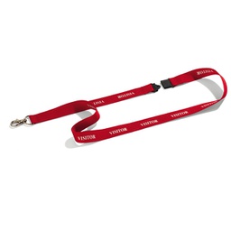 [90054] 10 Cordoncini portabadge rosso stampa VISITOR Durable