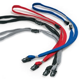[57360] 10 CORDONCINO PORTABADGE IN TESSUTO 440X10MM ROSSO DURABLE