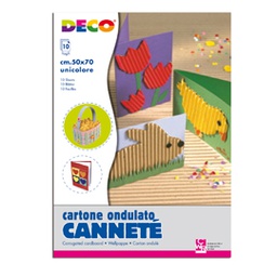 [62267] 10FG CARTONCINO ONDULATO 50X70CM MARRONE CH.ART 2206/16 DECO