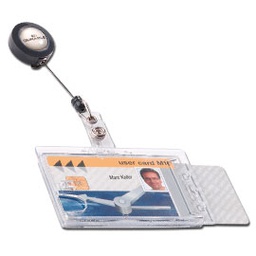 [57357] 10 PORTABADGE IN ACRILICO PER 2 PASS 54X87MM c/chiocciola DURABLE