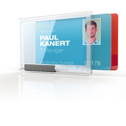 [80228] 10 PORTABADGE PUSHBOX DUO per 2 TESSERE 54X87mm Durable