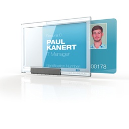 [80229] 10 PORTABADGE PUSHBOX MONO per 1 TESSERA 54X87mm Durable