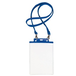 [80281] 10 PORTANOME PASS 7ST-M 15x21cm (A5) BLU con CORDONCINO BLU