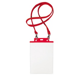 [80280] 10 PORTANOME PASS 7ST-M 15x21cm (A5) ROSSO con CORDONCINO ROSSO