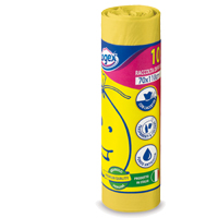 [57547] 10 SACCHI IMMONDIZIA 70X110CM 120LT HD 16mic GIALLO LOGEX