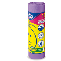 [57549] 10 SACCHI IMMONDIZIA 70X110CM 120LT HD 16mic VIOLA LOGEX