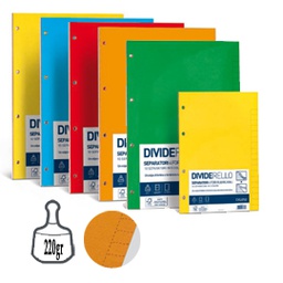 [35493] 10 separatori in cartoncino colorato 220gr 21x29,7cm DIVIDERELLO FAVINI