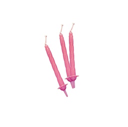 [85976] 12 candeline c/supporto h. 8cm rosa Big Party