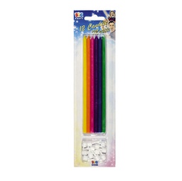 [94670] 12 candeline matite 15cm colori assortiti Big Party