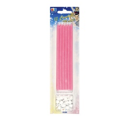 [94668] 12 candeline matite 15cm rosa Big Party