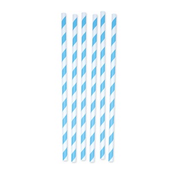 [94685] 12 cannucce Stripes in carta azzurro/bianco Big Party