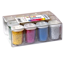 [67410] 12 FLACONI GLITTER DA 25ML 5 COLORI ASSORTITI 05330 DECO