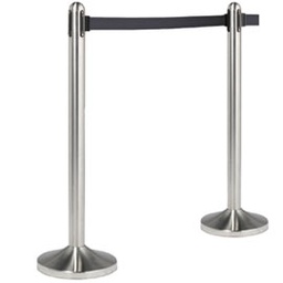 [74567] 1 COLONNINA SEGNAPERCORSO CROMATA con nastro NERO 210cm Securit