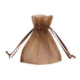 [86804] 20 Sacchetti organza Milly 12,5x17cm cioccolato