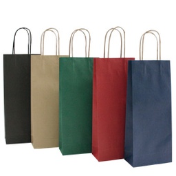 [71725] 20 SHOPPERS CARTA BIOKRAFT 14X9X38CM PORTABOTTIGLIE NERO