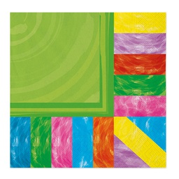 [94680] 20 TOVAGLIOLI IN CARTA 33X33CM FANTASIA MULTICOLOR ARCOBALENO BIG PARTY