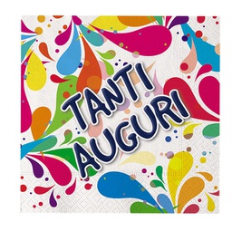 [94675] 20 tovaglioli in carta 33x33cm ''Tanti Auguri'' Big Party