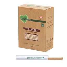 [91387] 250 Cannucce Kraft imbustate 21cm BIO Leone