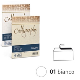 [61559] 25 BUSTE CALLIGRAPHY CANVAS 120X180MM 100GR 01 BIANCO