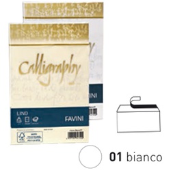 [57474] 25 buste CALLIGRAPHY LINO 120gr 120x180mm bianco FAVINI