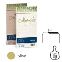 [79786] 25 buste Calligraphy Nature CRUSH 120gr 110x220mm oliva FAVINI