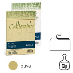 [79789] 25 buste Calligraphy Nature CRUSH 120gr 120x180mm oliva FAVINI