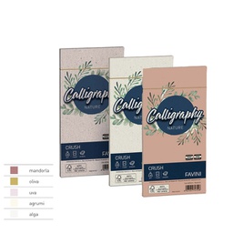 [94687] 25 buste Calligraphy Nature CRUSH 90gr 110x220mm alga FAVINI