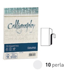 [61544] 25 buste CALLIGRAPHY PERGAMENA 120x180mm 90gr perla FAVINI