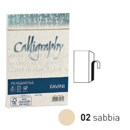 [53632] 25 buste CALLIGRAPHY PERGAMENA 120x180mm 90gr sabbia FAVINI