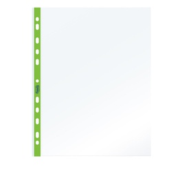 [89511] 25 Buste forate c/ banda verde NEON 22X30cm Favorit