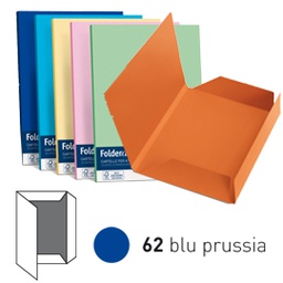 [32669] 25 cartelline 3 lembi LUCE 200gr 24,5x34,5cm blu prussia FAVINI