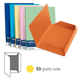 [32660] 25 cartelline 3 lembi LUCE 200gr 24,5x34,5cm giallo sole FAVINI