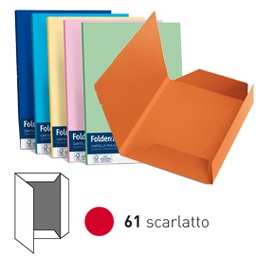 [32663] 25 cartelline 3 lembi LUCE 200gr 24,5x34,5cm rosso scarlatto FAVINI