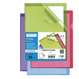[86626] 25 cartelline a L rosso CAPRI 61 color sei rota