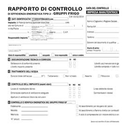 [72848] 25 RAPPORTI CONTROLLO EFFICIENZA ENERG.T2 gruppi frigo 31x21cm snap3c E9092T2