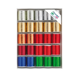 [88228] 25 rocche nastro metal 6870 10mmx10mt colori assortiti Brizzolari