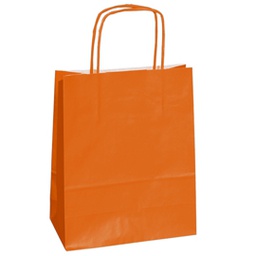 [82244] 25 shoppers carta kraft 14x9x20cm twisted arancio