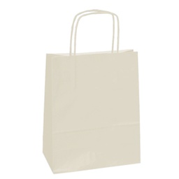 [82238] 25 SHOPPERS CARTA KRAFT 14X9X20CM TWISTED AVORIO