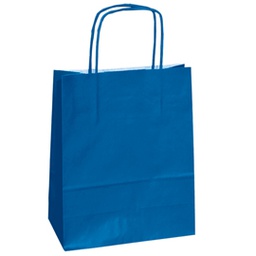 [82242] 25 shoppers carta kraft 14x9x20cm twisted blu
