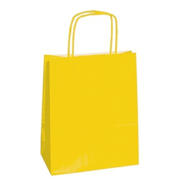 [82239] 25 shoppers carta kraft 14x9x21cm twisted giallo