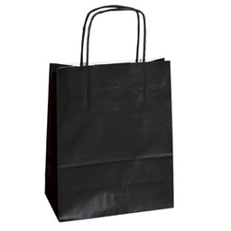 [82245] 25 shoppers carta kraft 14x9x20cm twisted nero