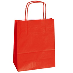 [82241] 25 shoppers carta kraft 14x9x20cm twisted rosso