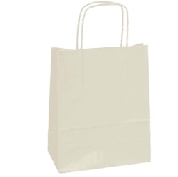 [76991] 25 SHOPPERS CARTA KRAFT 18X8X24CM TWISTED AVORIO