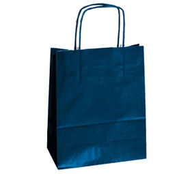 [76996] 25 SHOPPERS CARTA KRAFT 18x8x24CM TWISTED BLU
