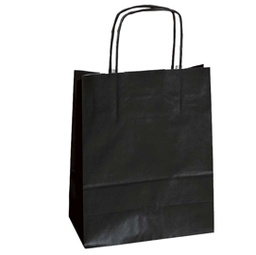 [76999] 25 SHOPPERS CARTA KRAFT 18x8x24CM TWISTED NERO