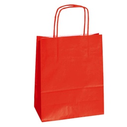 [76994] 25 SHOPPERS CARTA KRAFT 18x8x24CM TWISTED ROSSO